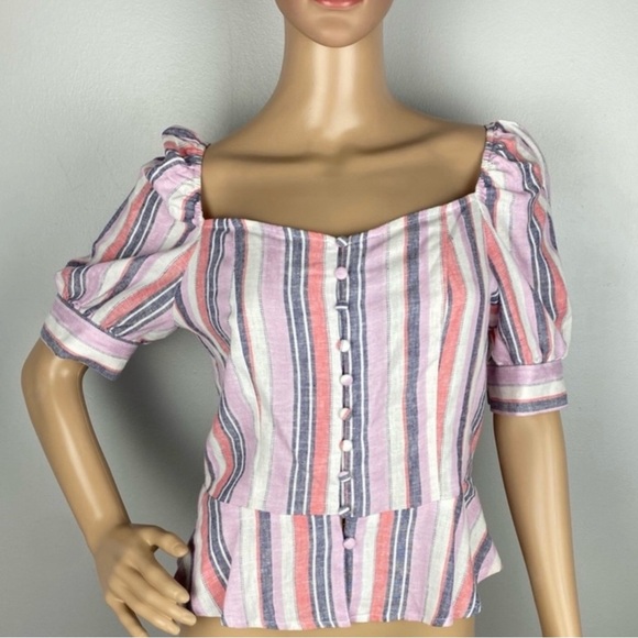 NEW LAUNDRY BY SHELLI SEGAL STRIPED TOP - Picture 2 of 6